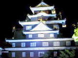 夜の岡山城